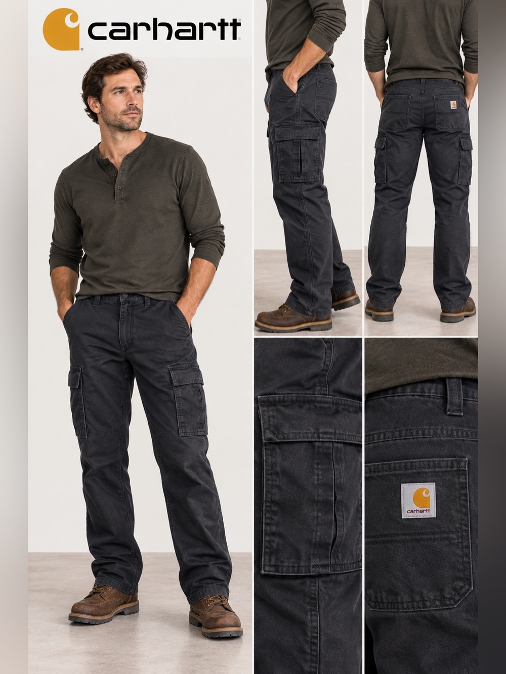 Carhartt Relaxed Fit Cargo Pant Black Waist 30 x 32